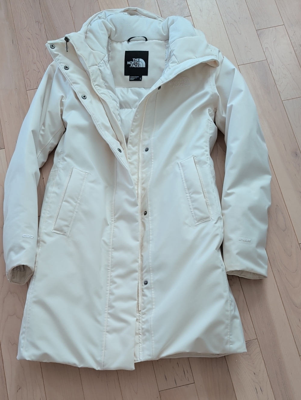 The North Face Women's Cream Long Insulated Puffer Coat